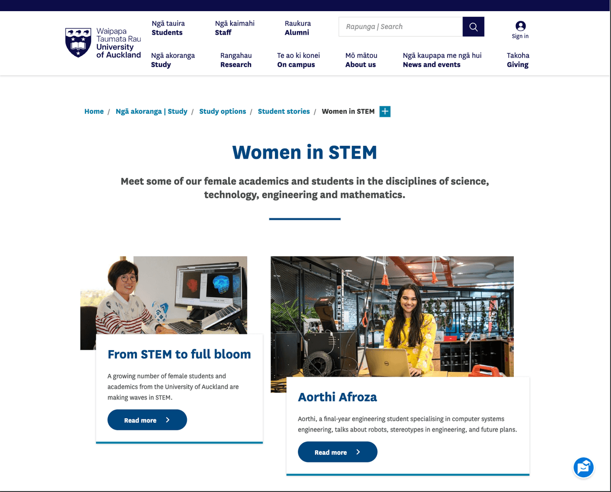 A Website for Women in STEM